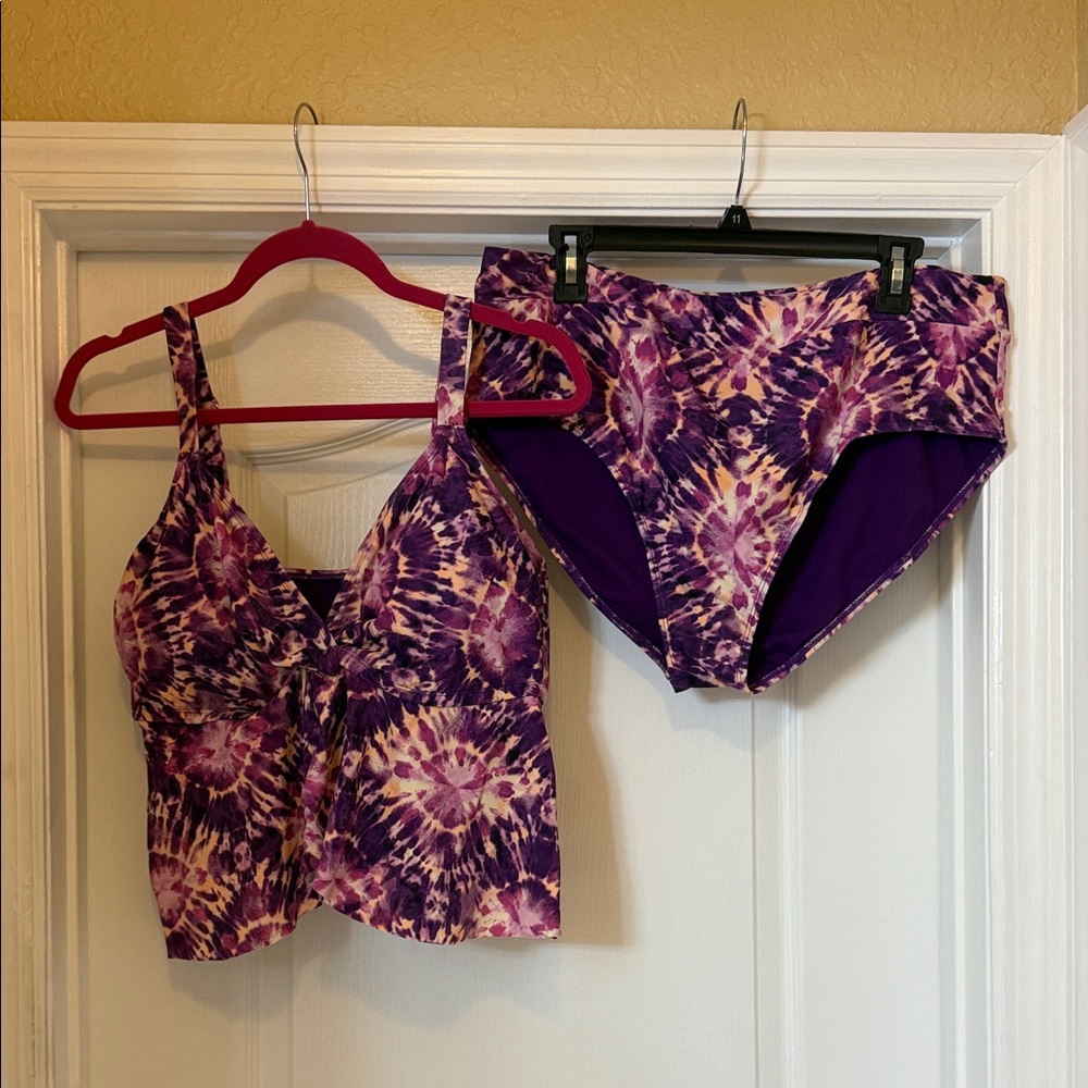 Time and Tru Purple and Pink Swimwear - Picture 1 of 6
